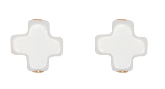 Signature Cross Stud - Off White