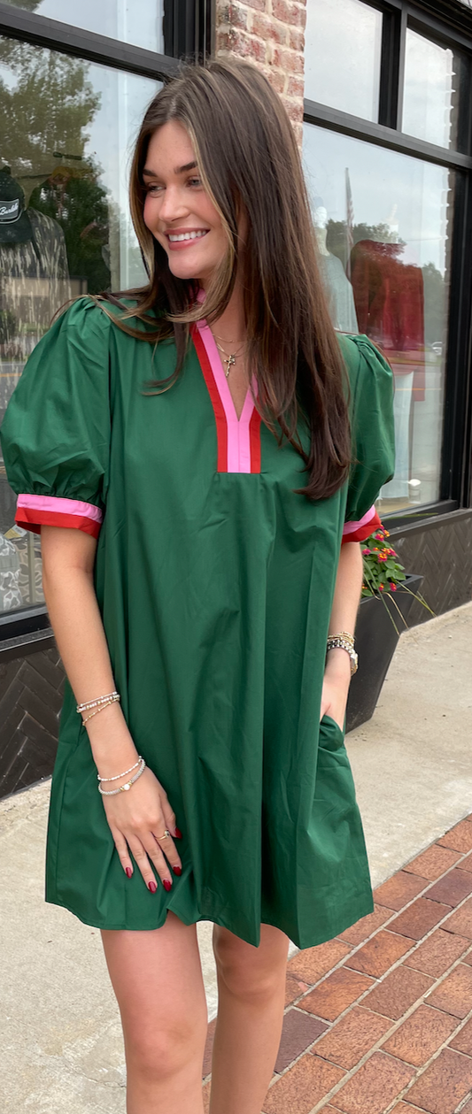 Hunter Green Charla Dress