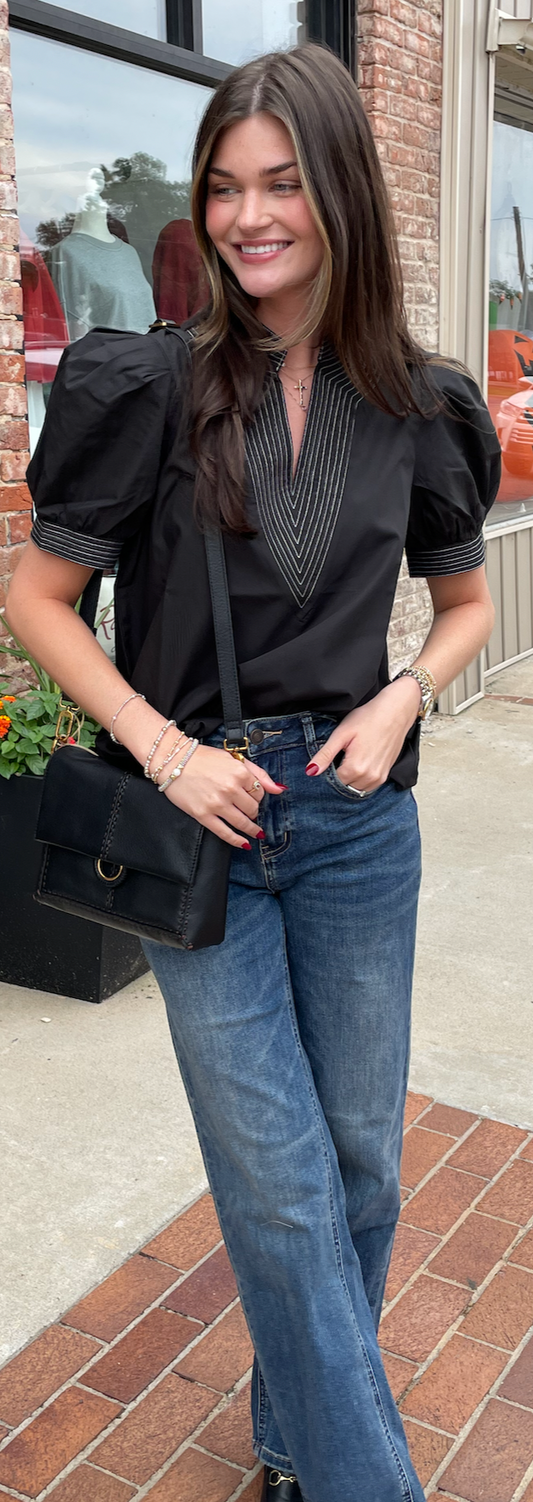 Black with Stiched Sleeve