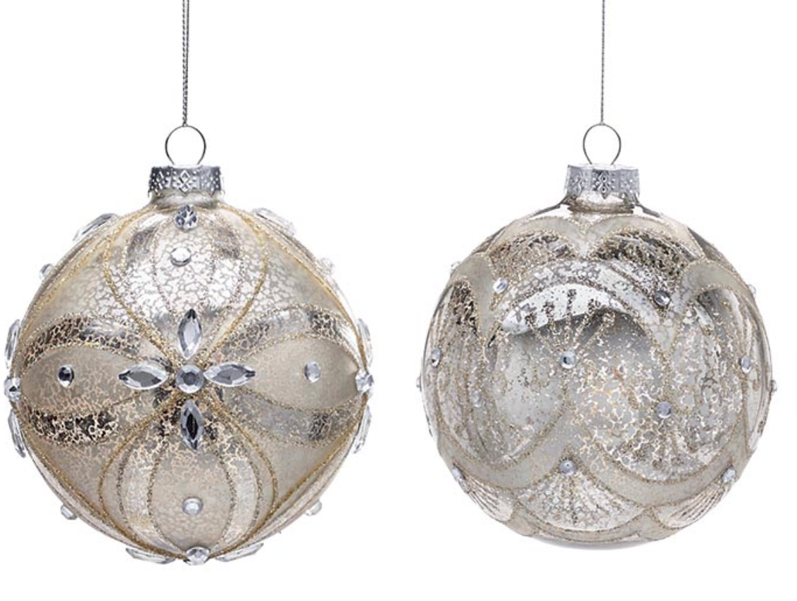CHAMPAGNE FAUX MERCURY GLASS ASSORTED