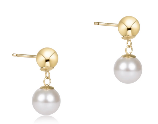 Classic 10mm Ball Drop Stud - Pearl