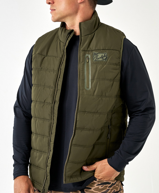 PUFFER VEST-Mallard Green