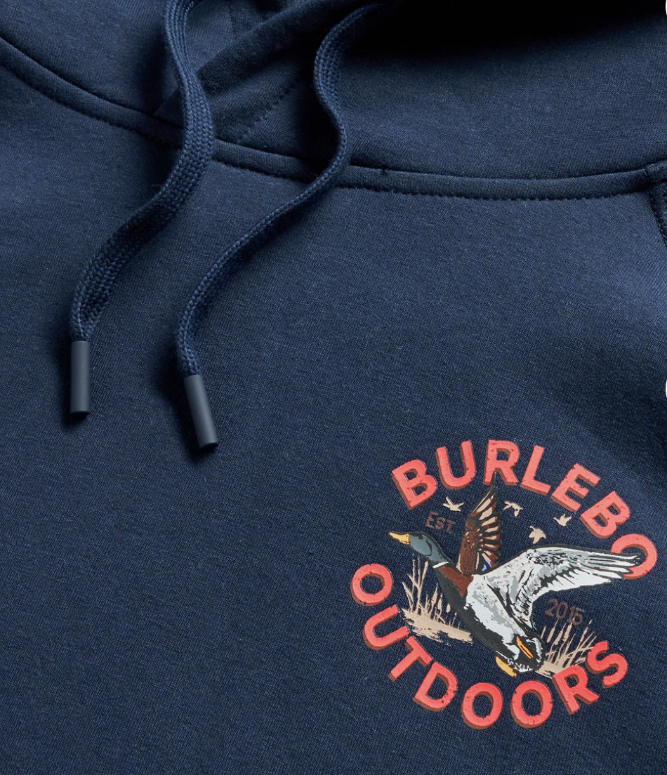 Fleece Hoodie - Old School Duck Hunt - Navy-Youth