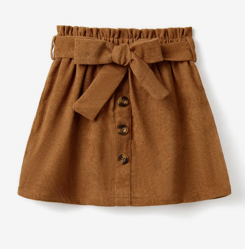 Ruffled Top & Belted Skirt-3pc set