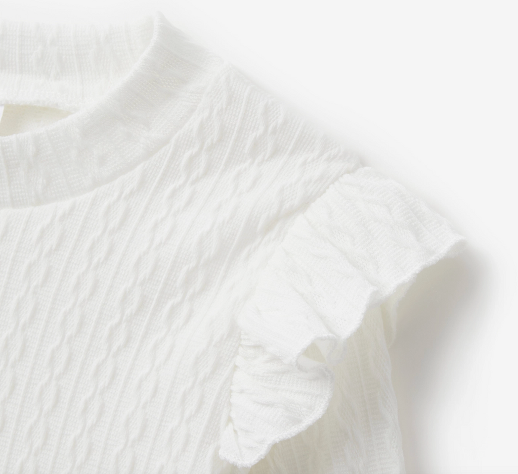 Ruffled Top & Belted Skirt-3pc set