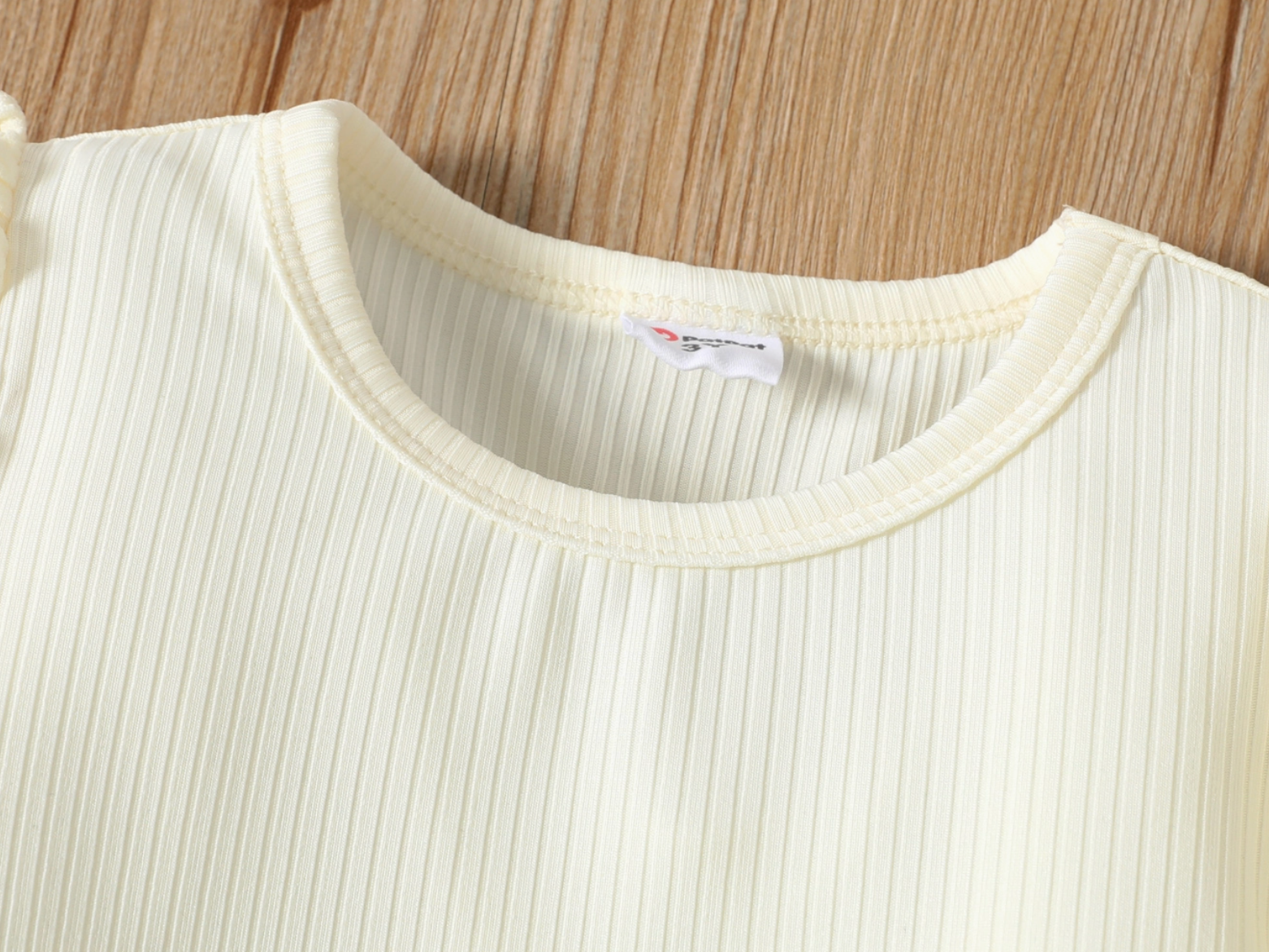 Ribbed Long Puff-Sleeve Top