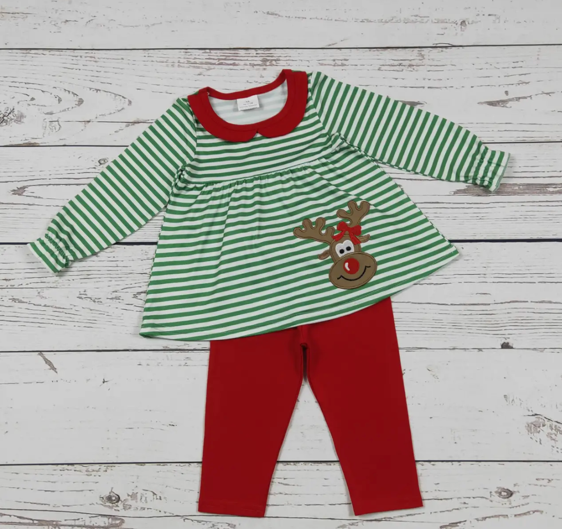 Girls Deer Christmas 2pc Set