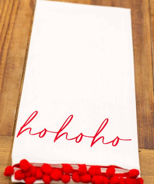 HoHoHo Pom Pom Hand Towel
