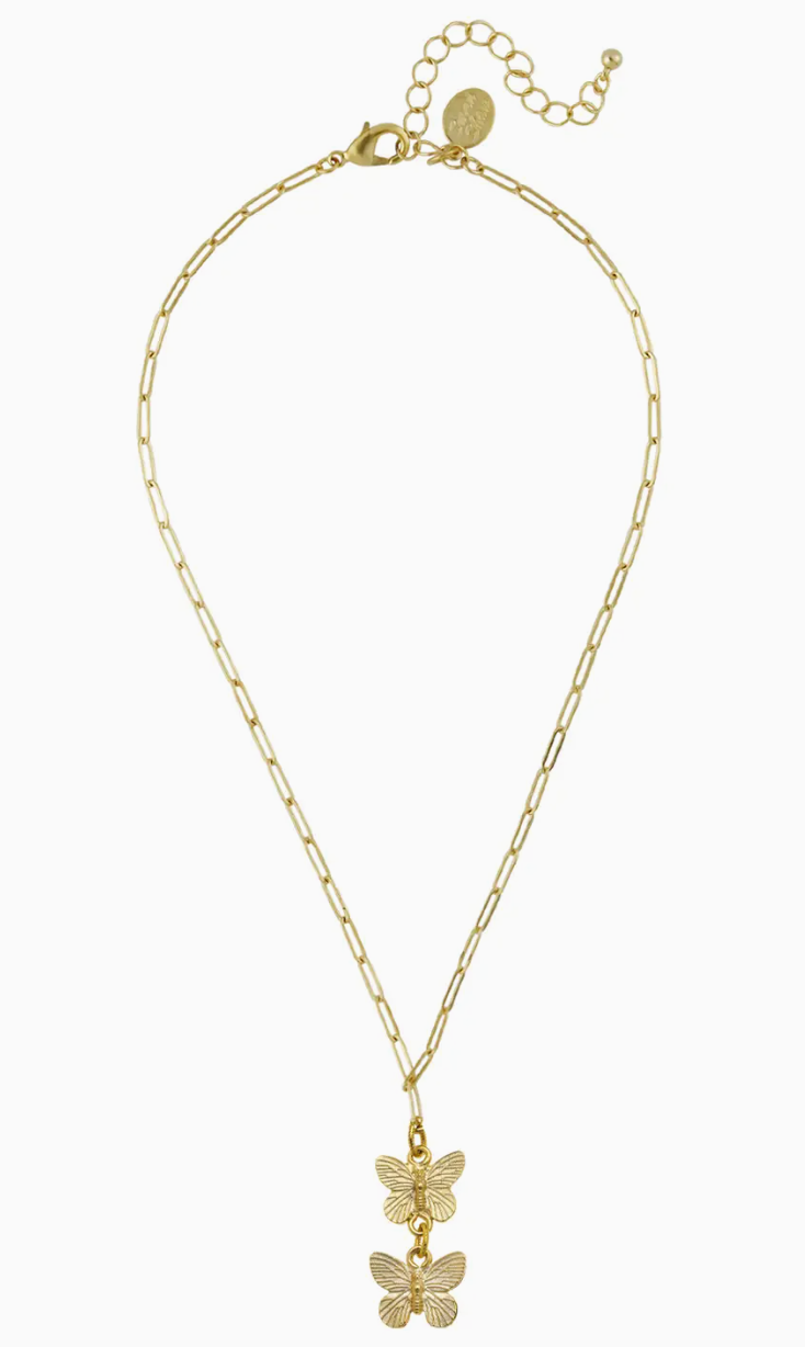 Hannah Butterfly Paperclip Necklace