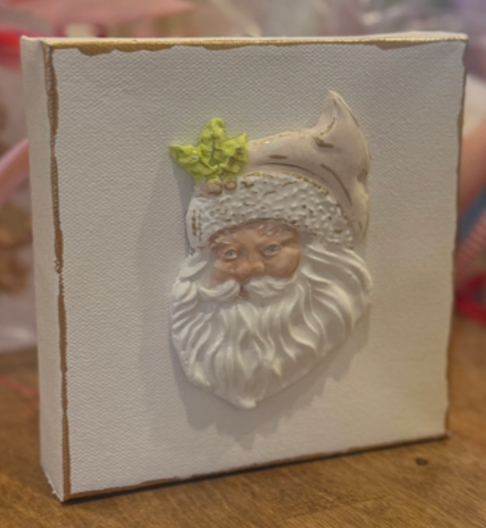 Santa Canvas -White