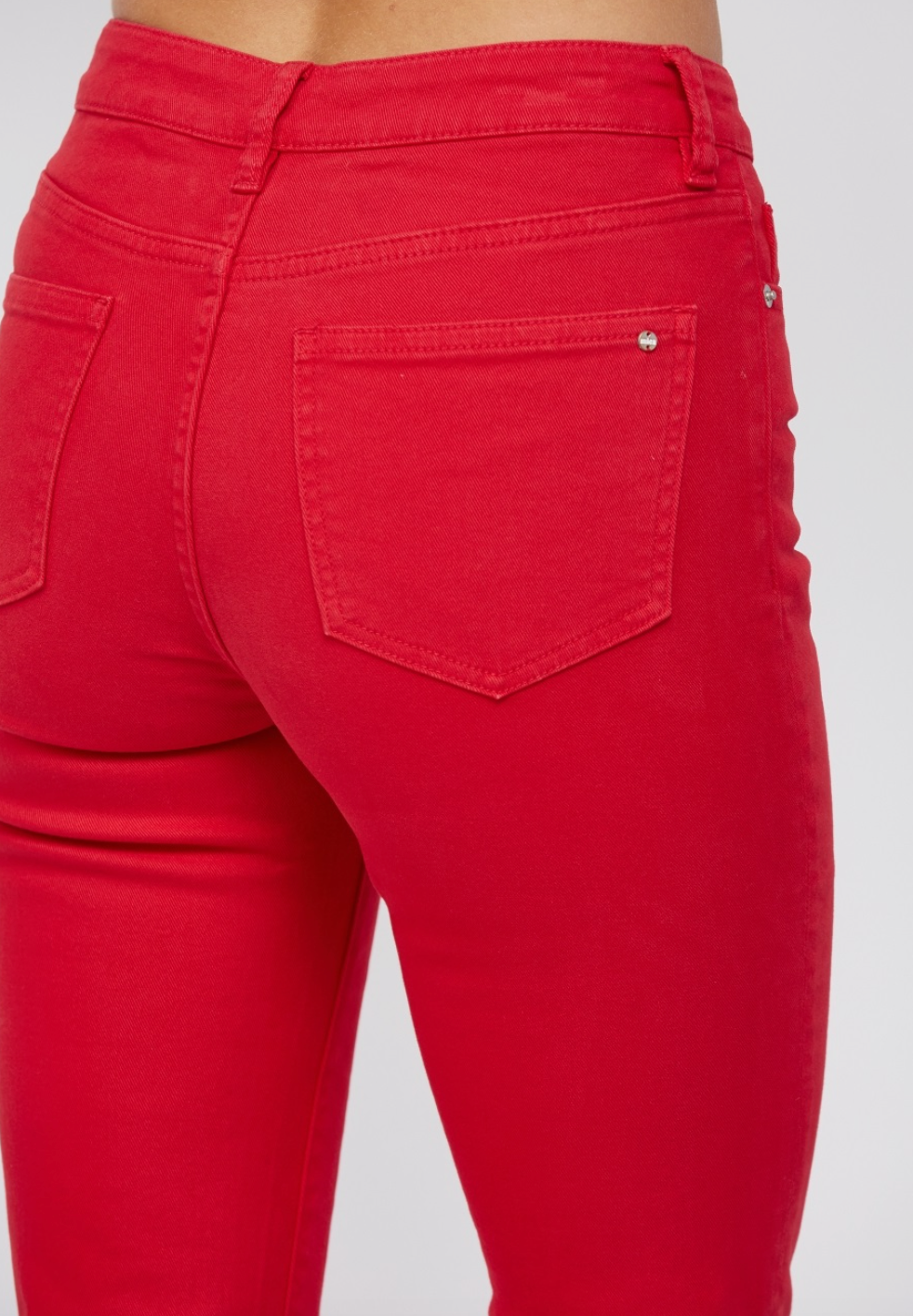 High Rise Ankle Flare-Red