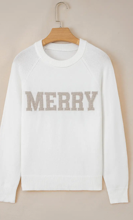 Christmas Merry Raglan Sleeve Sweater