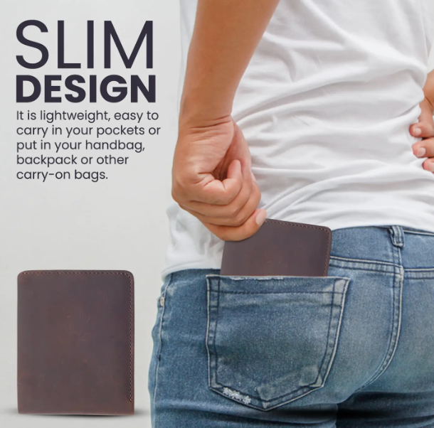 Leather Wallet with Flap Out Id Window