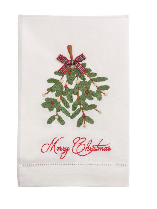 Christmas Tea Towel-Mistletoe