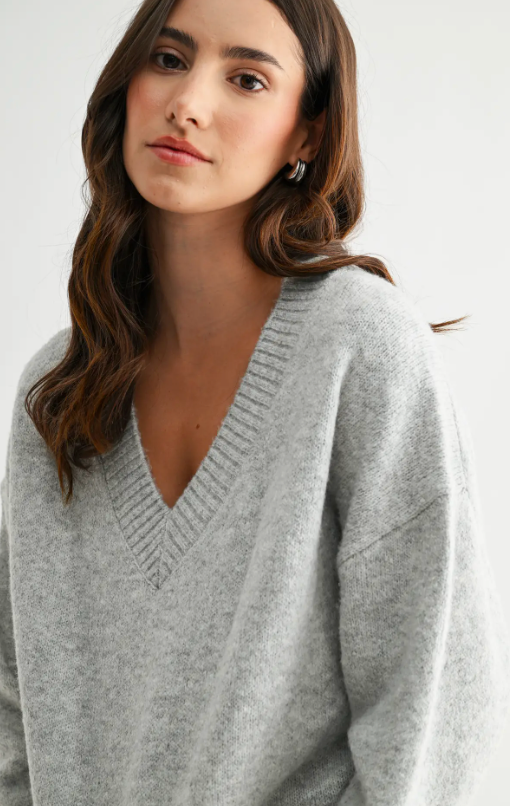 Cozy V-Neck Knit Sweater