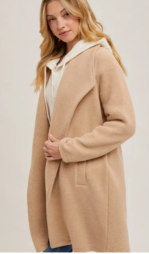 Open Front Knit Coat Jacket