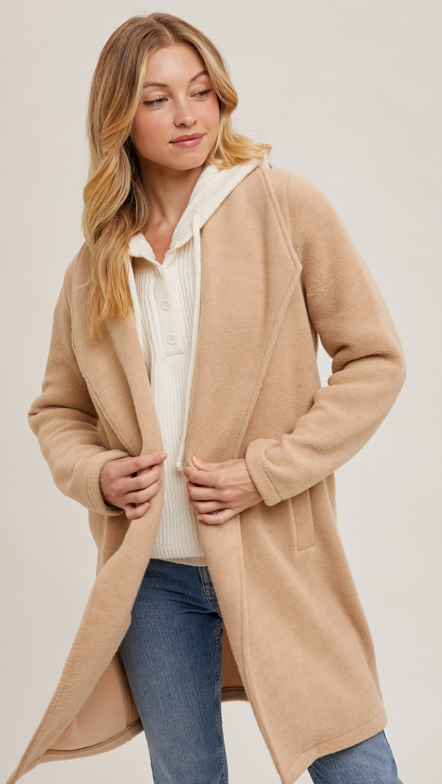 Open Front Knit Coat Jacket