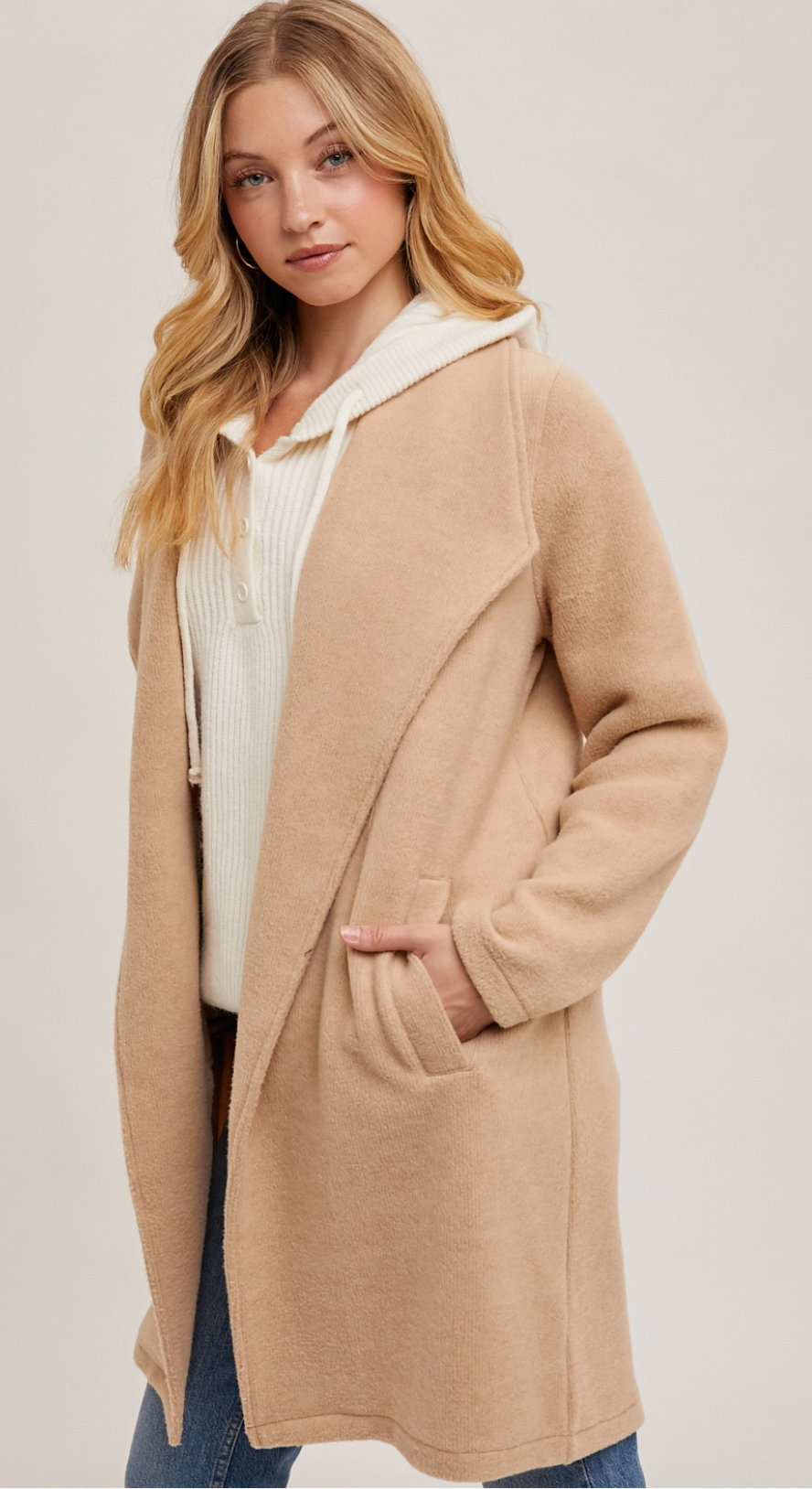 Open Front Knit Coat Jacket