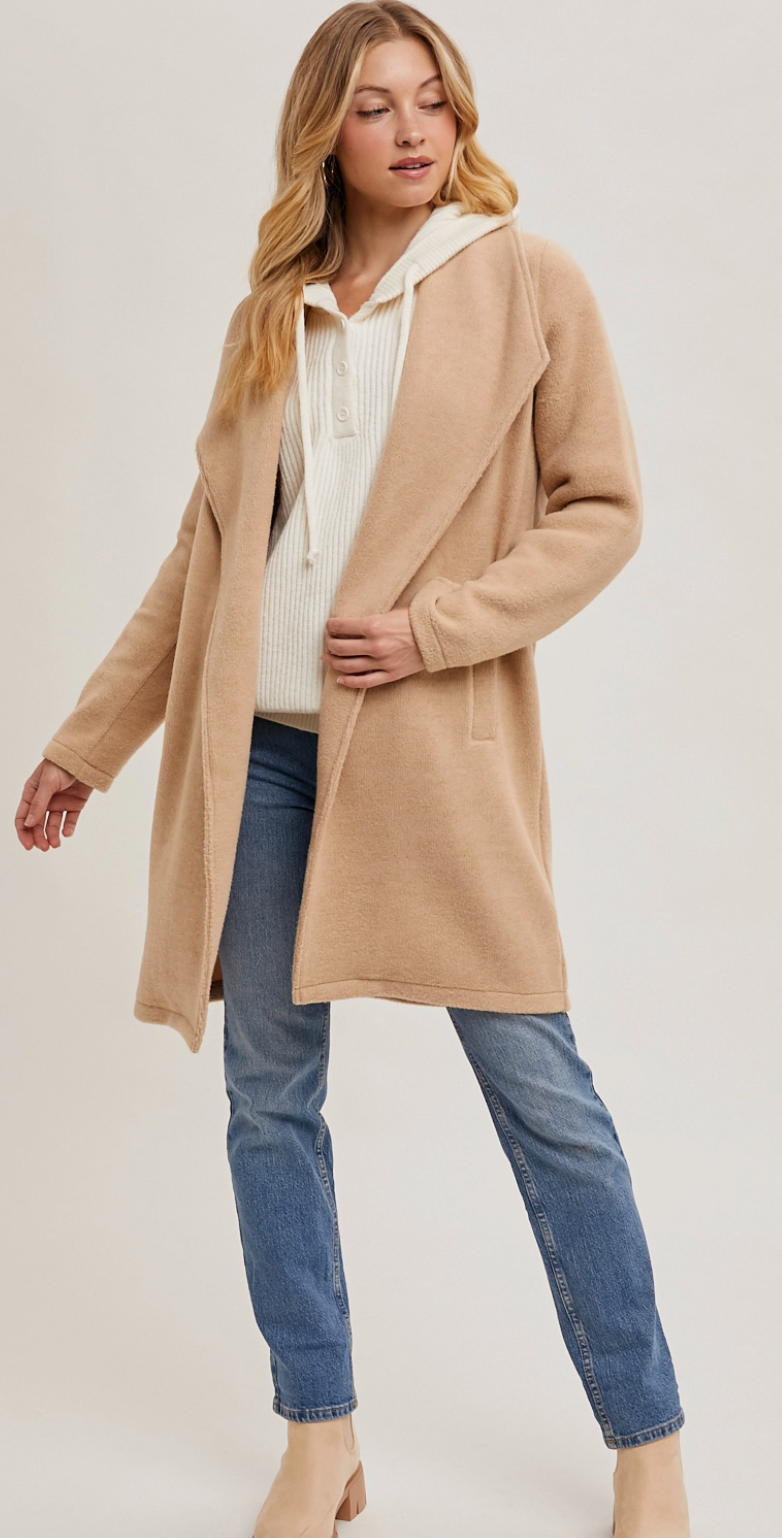 Open Front Knit Coat Jacket