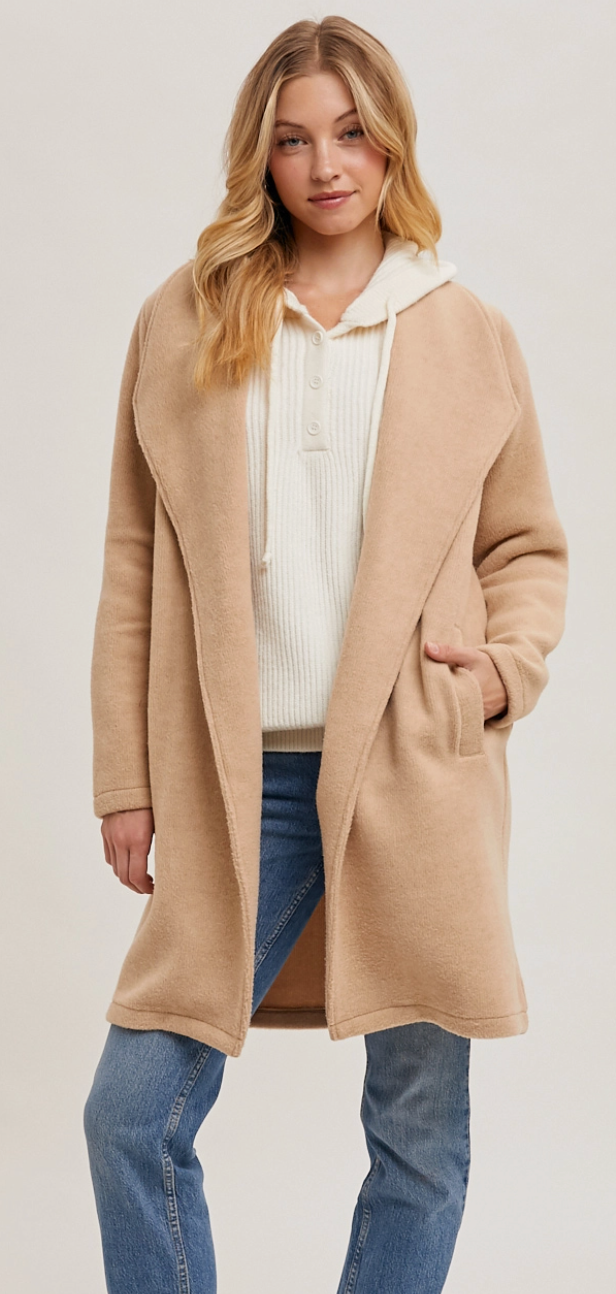 Open Front Knit Coat Jacket