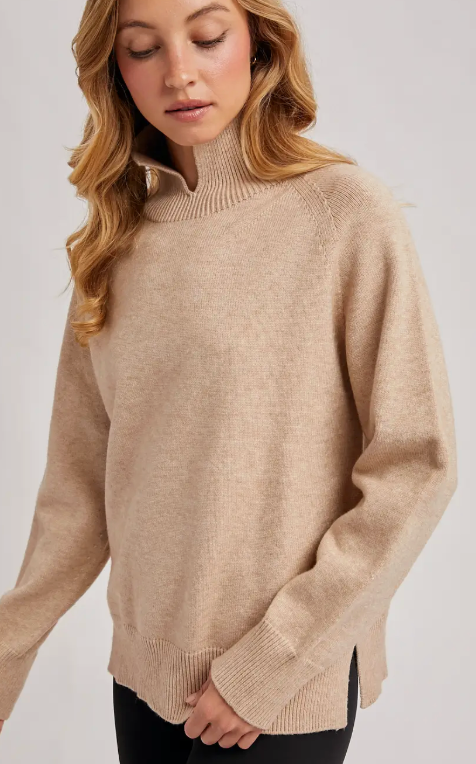 Wholegarment Mock Neck Sweater