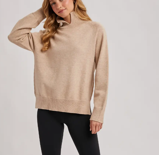 Wholegarment Mock Neck Sweater
