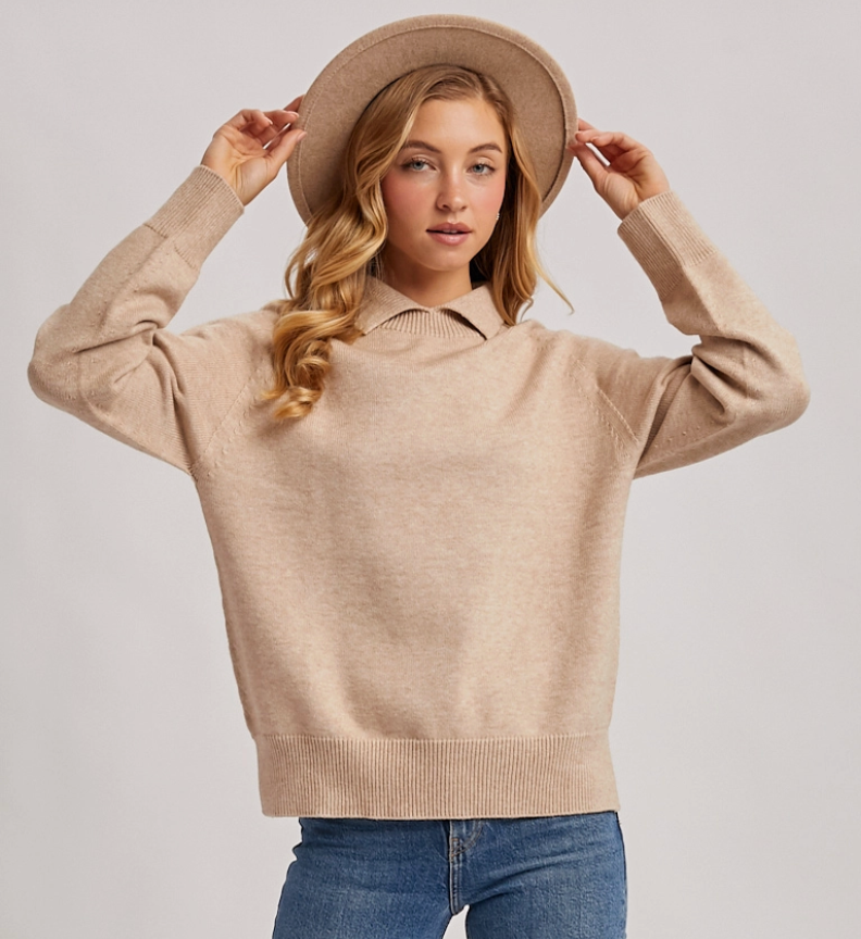 Wholegarment Mock Neck Sweater