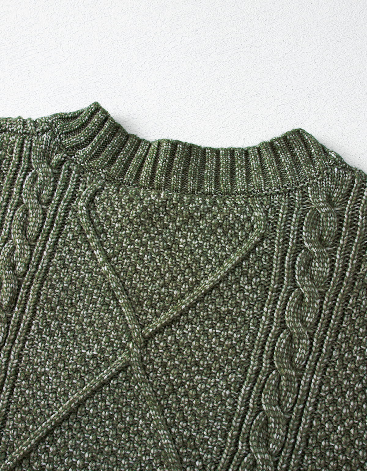 Mist Green Cable Knit Drop Shoulder Loose Fit Sweater Dress