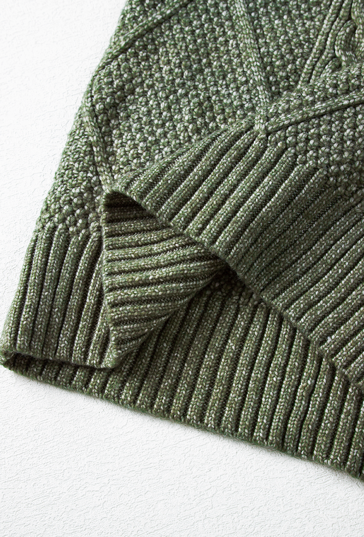 Mist Green Cable Knit Drop Shoulder Loose Fit Sweater Dress