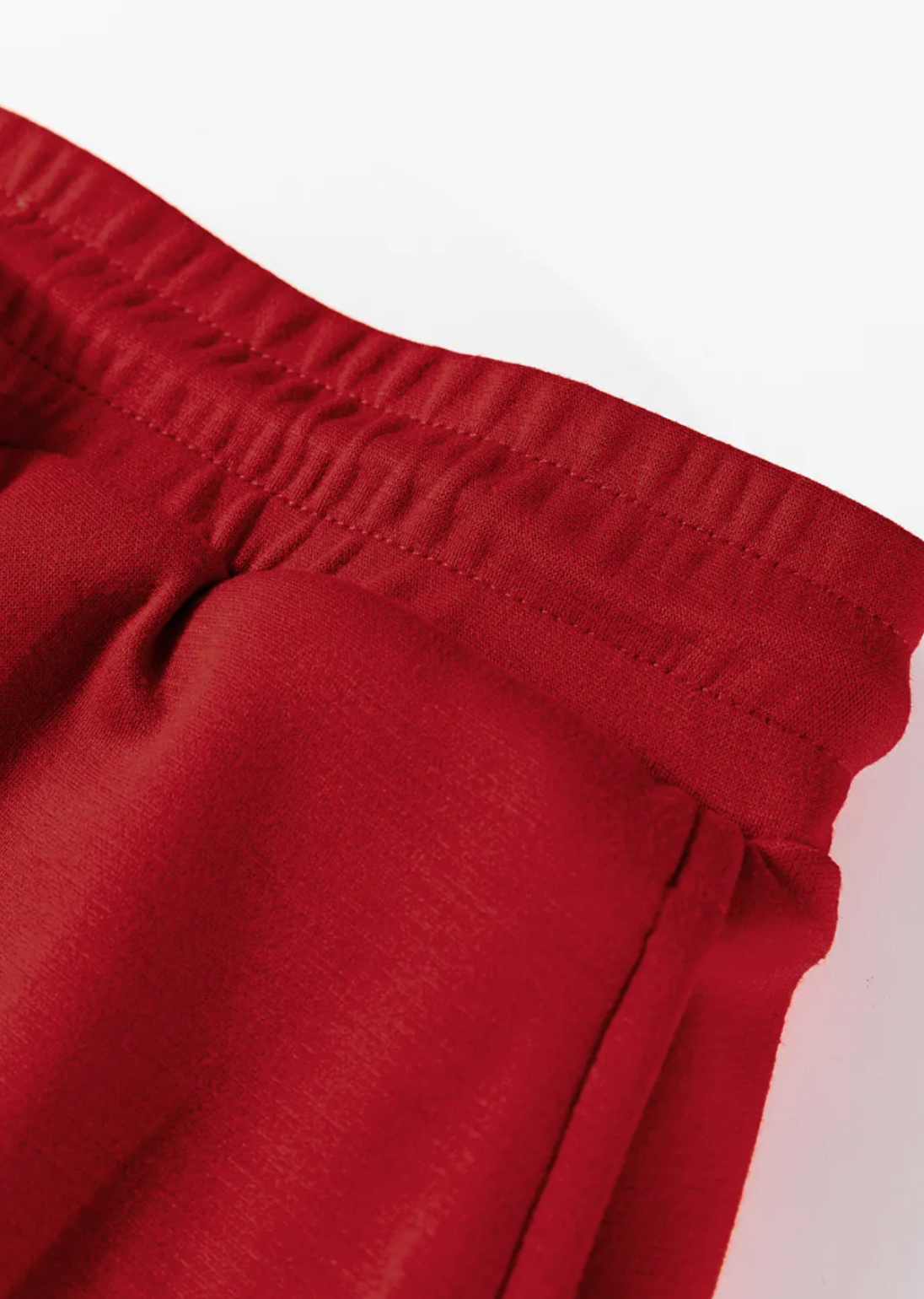 Racing Red Pullover Drawstring Mini Skirt 2pcs Set