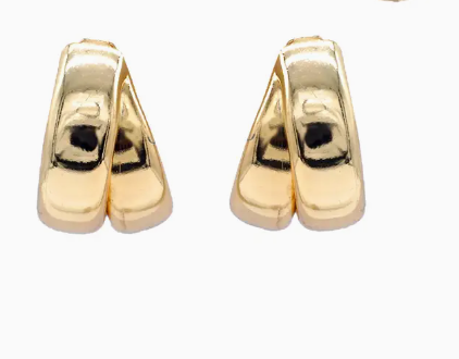 Gold Two Layered .5" Hoop Earring