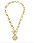 Handcast Gold Intaglio Coin Toggle Necklace