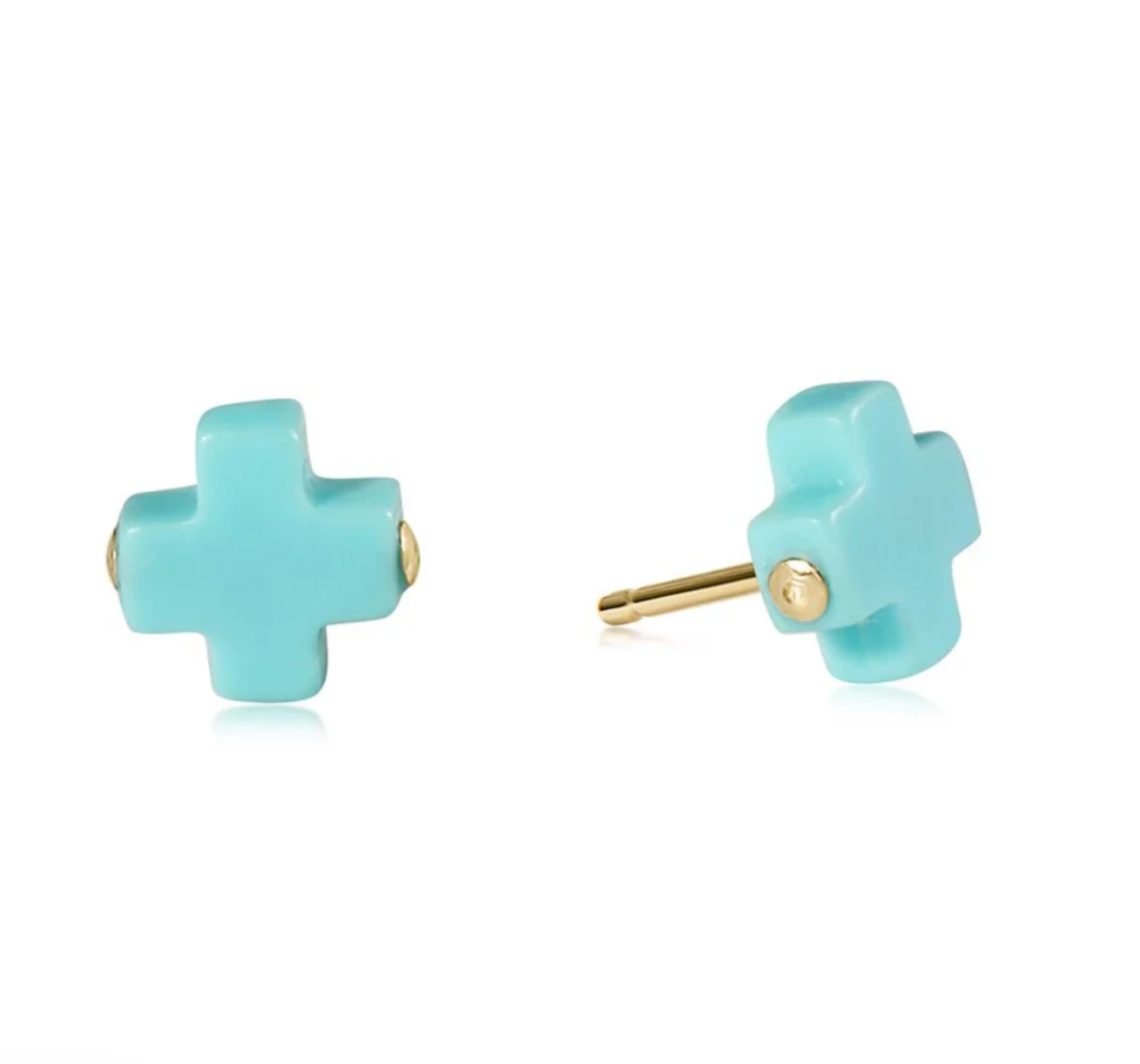 Signature Cross Stud - Turquoise