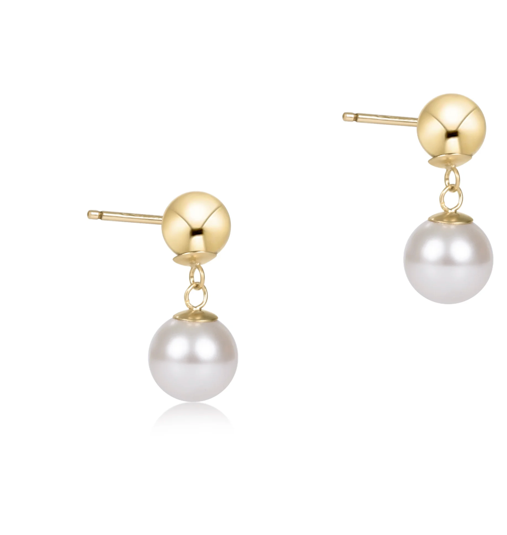 Classic 10mm Ball Drop Stud - Pearl