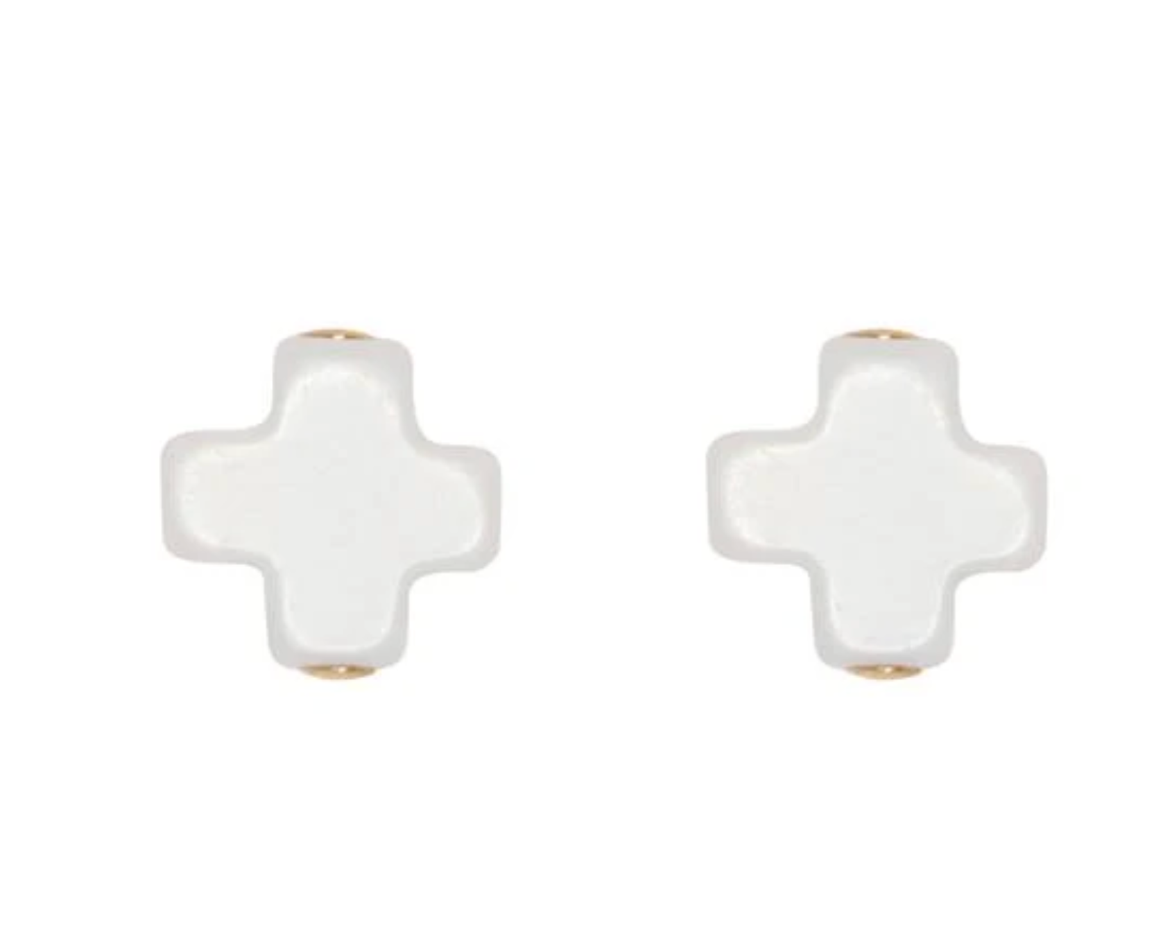 Signature Cross Small Stud - Off White