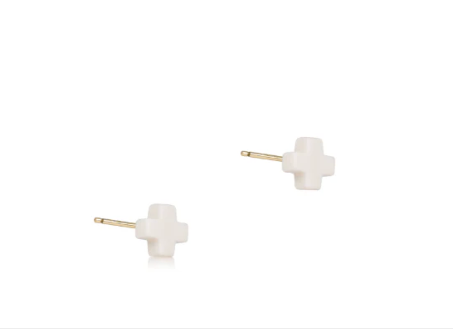 Signature Cross Small Stud - Off White