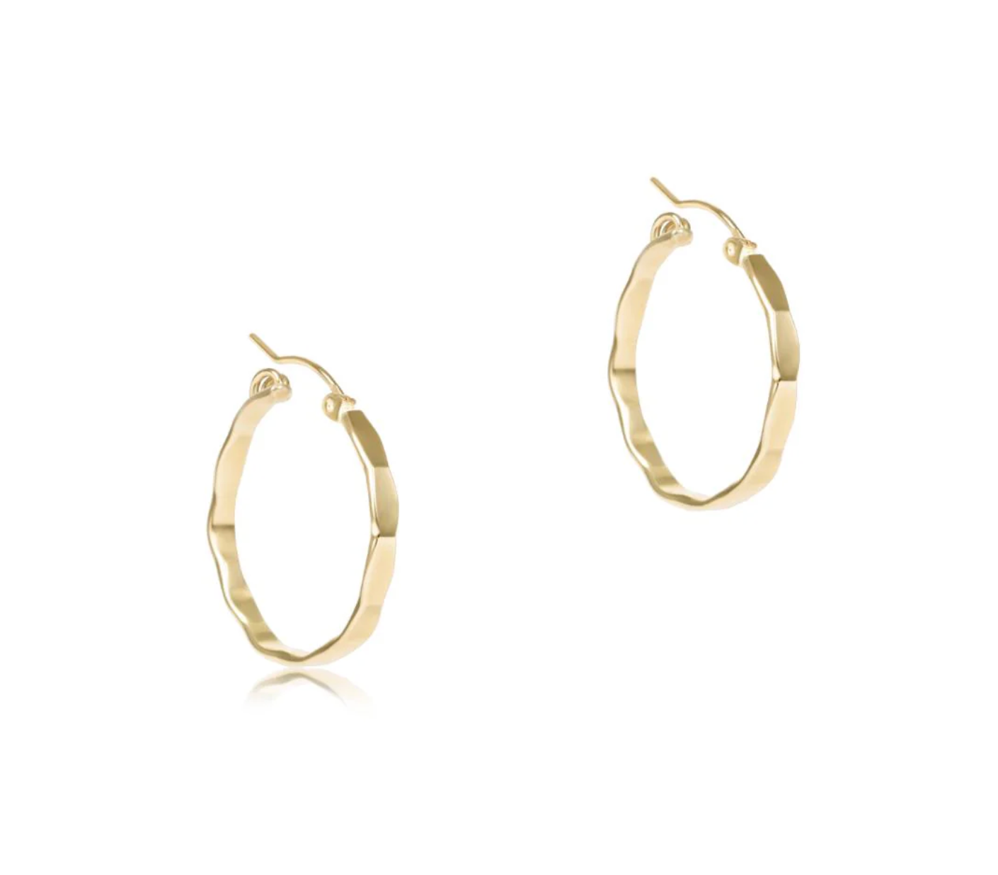 Scalloped Round Gold 1.25" Hoop - Smooth