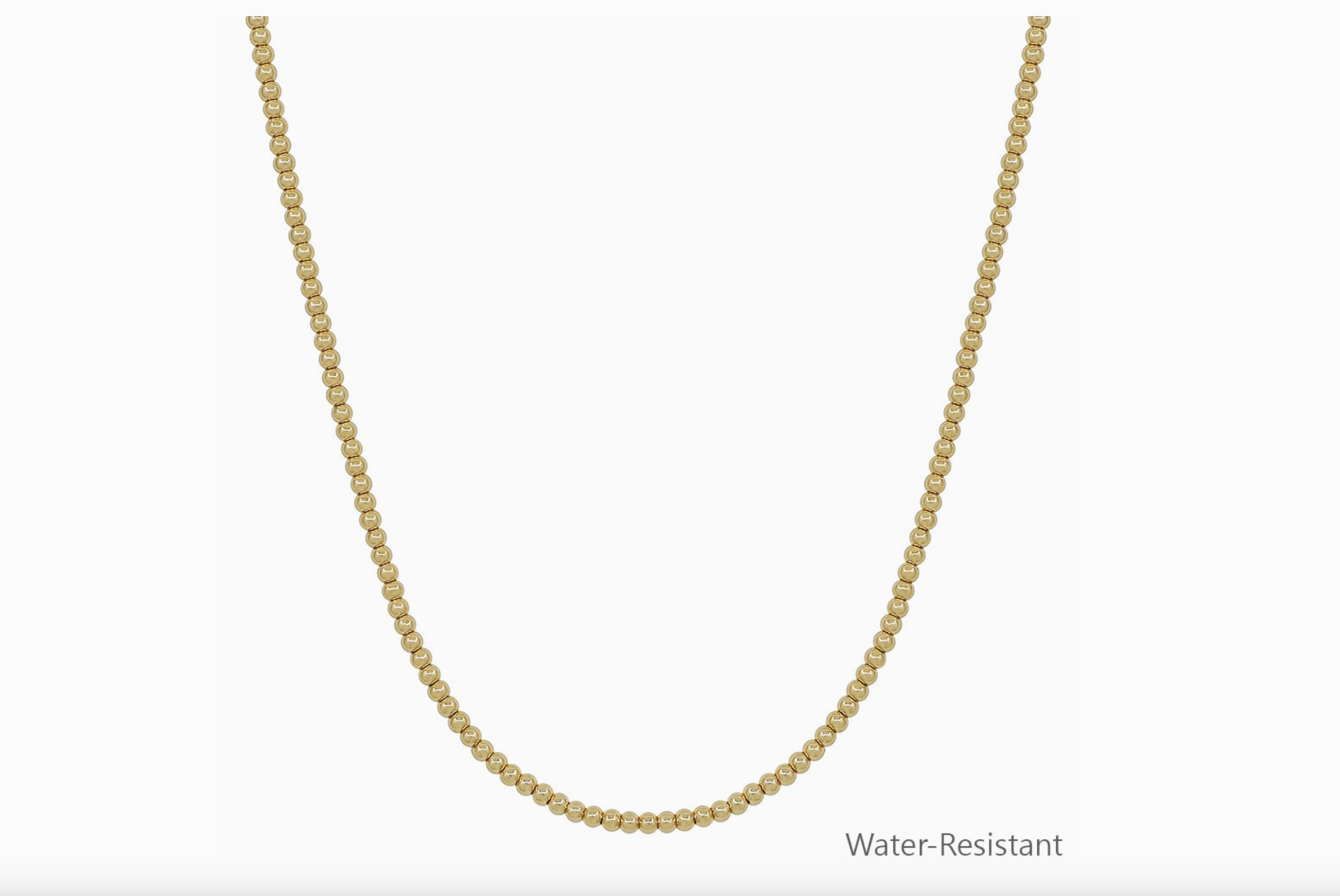 Gold 4mm Beaded 16"-18" Necklace