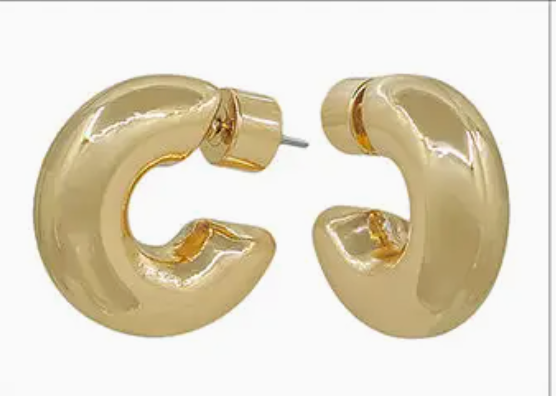 Set of Three Gold Beaded Huggie Hoops