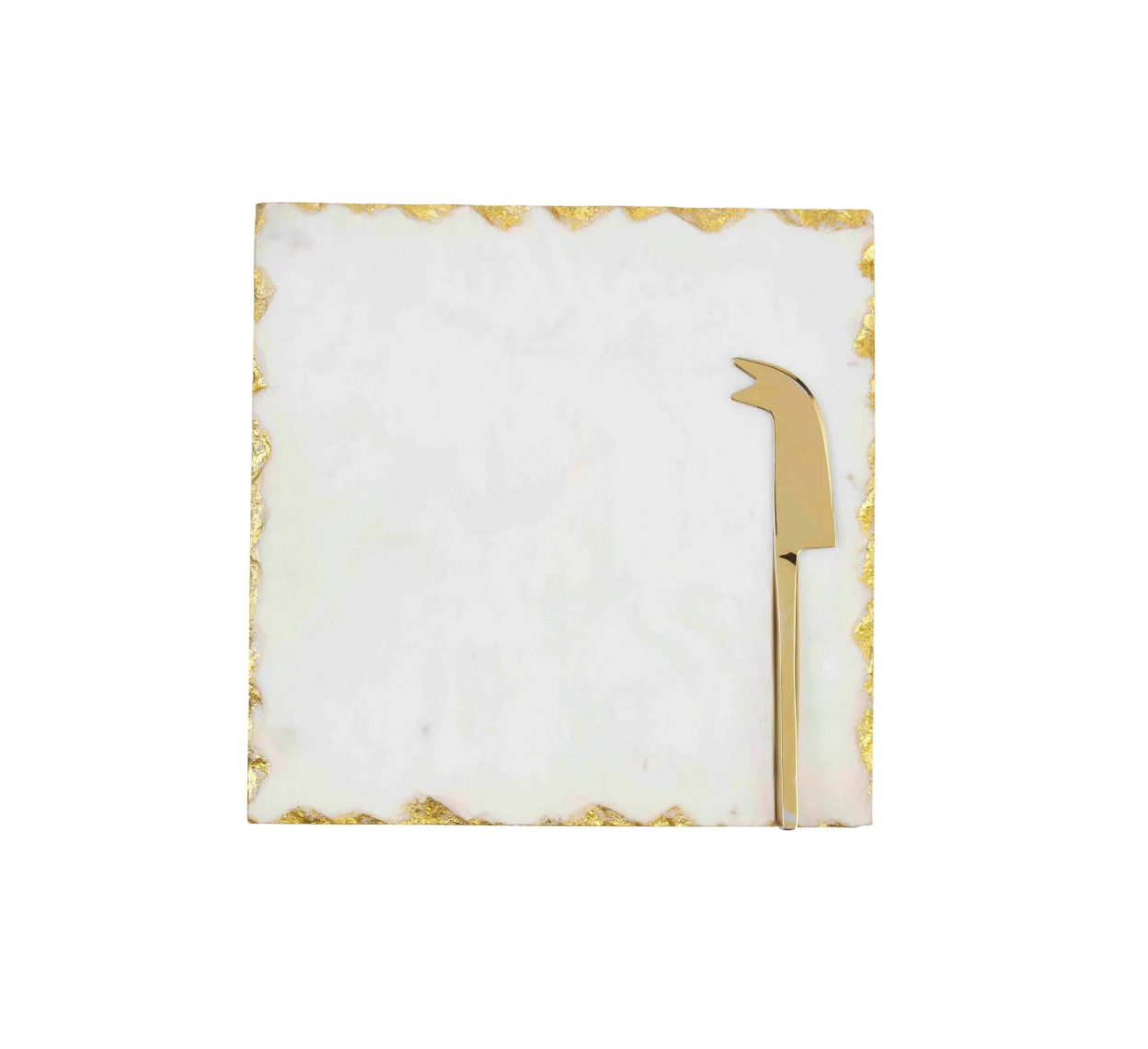 Chipped Gold Marble Cheese Set