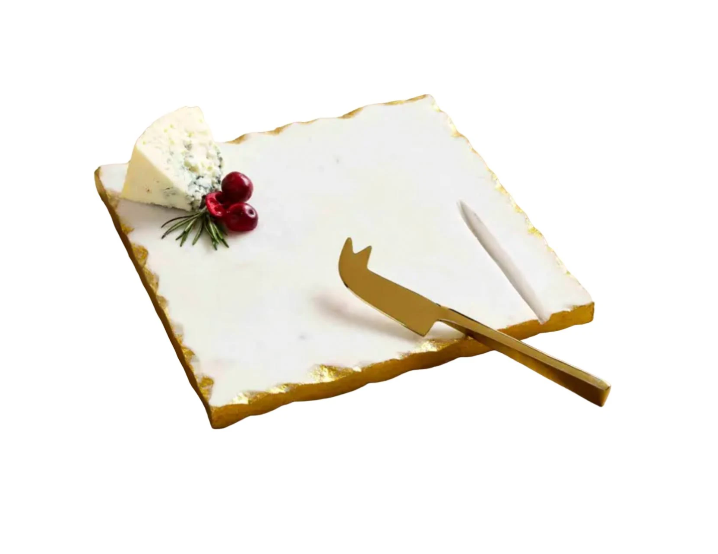 Chipped Gold Marble Cheese Set