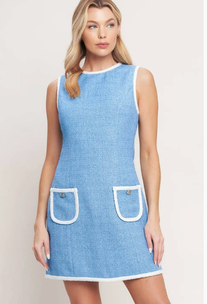 A Solid Woven Mini Dress