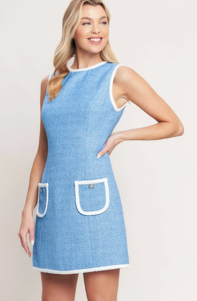 A Solid Woven Mini Dress