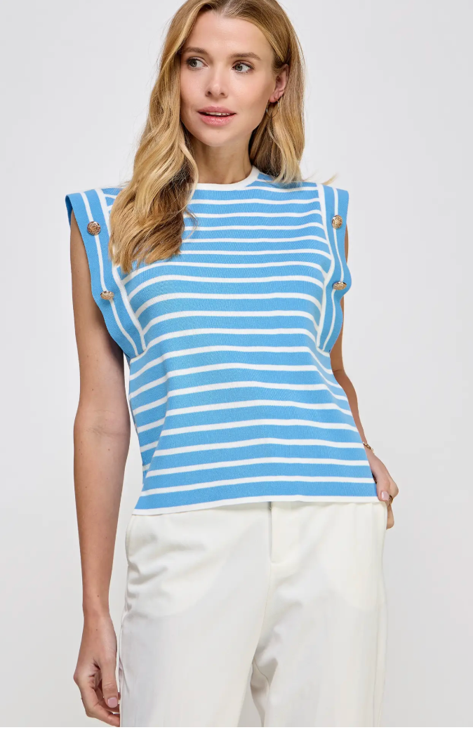 Striped Sleeveless Knit Top