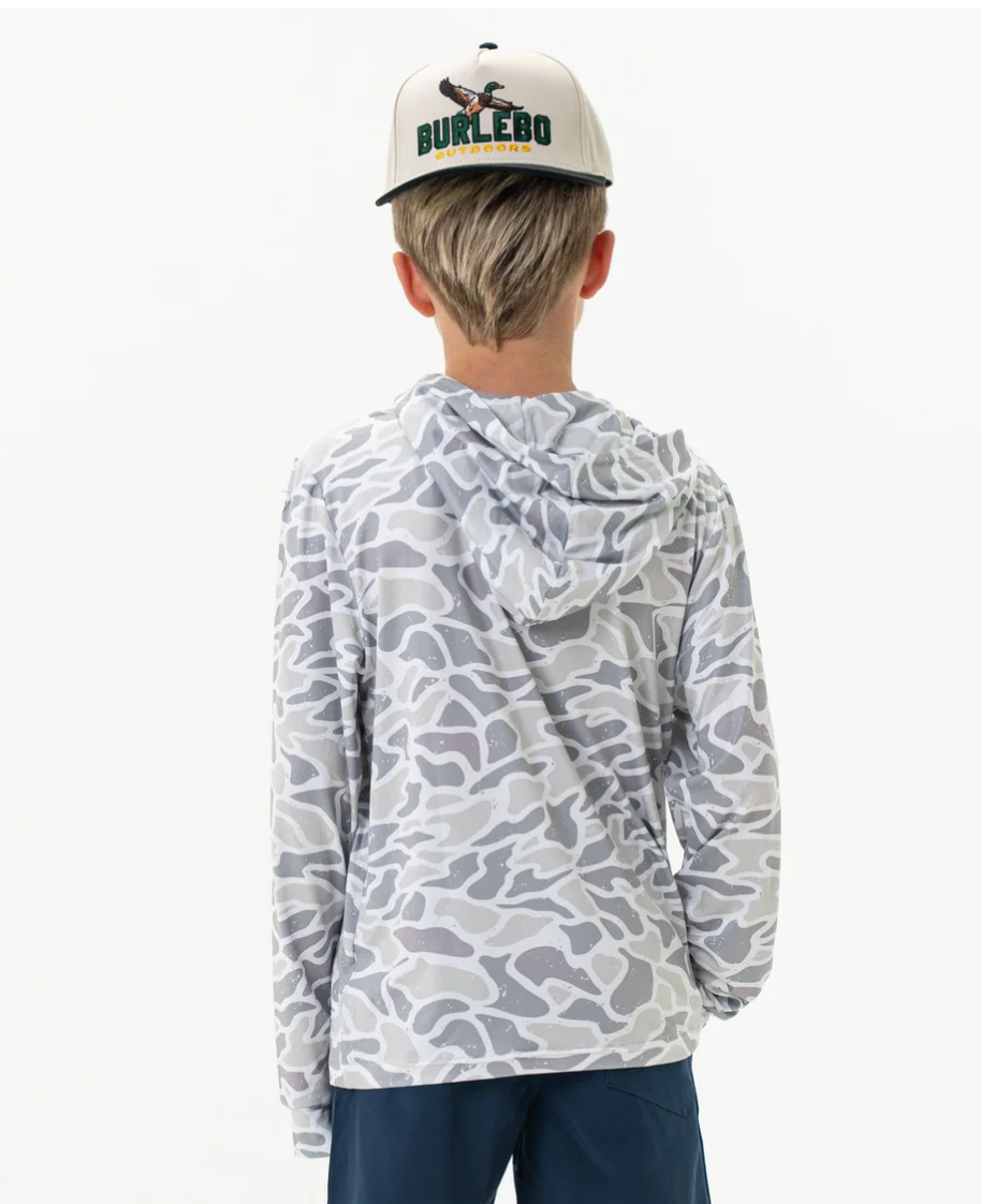 Youth Performance Hoodie - White Camo