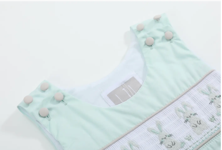 Bunny Smocked Shortalls