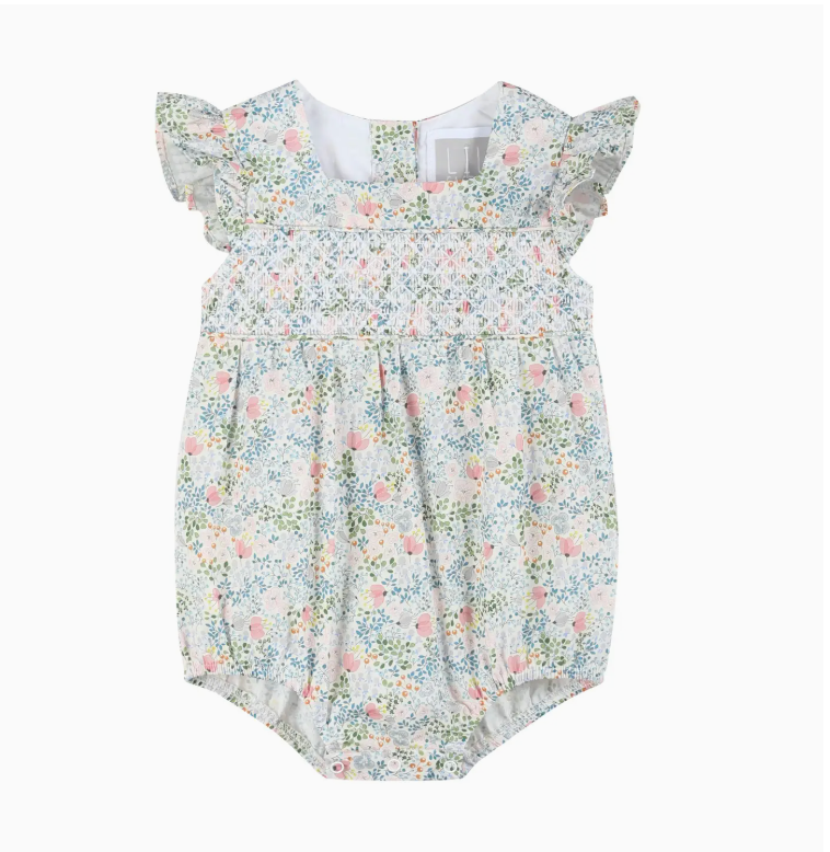 Floral Print Smocked Romper