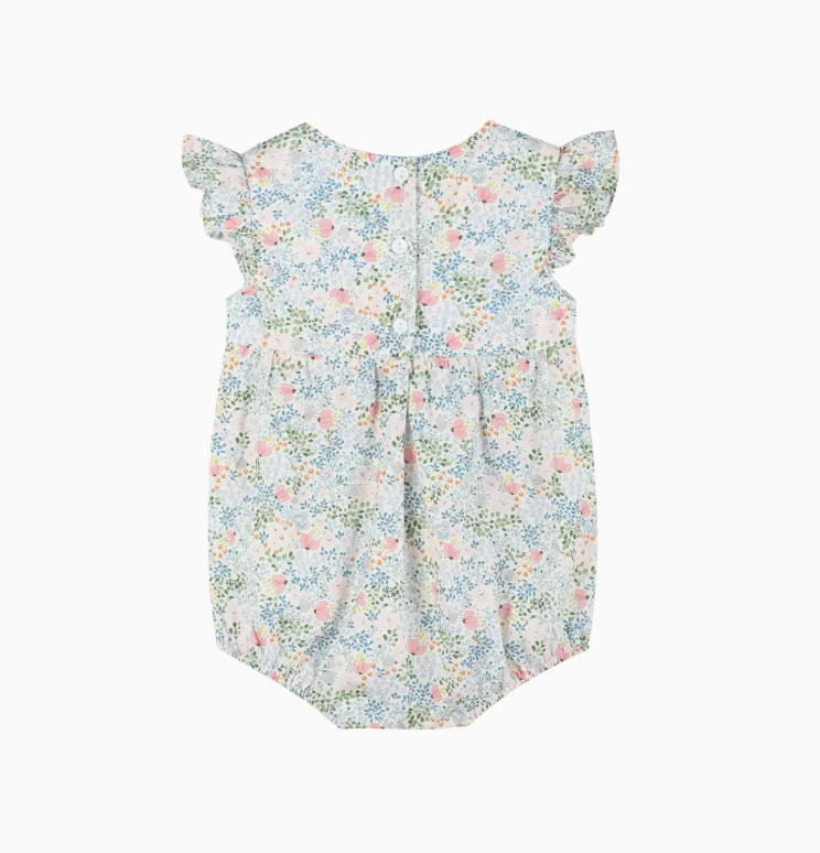 Floral Print Smocked Romper