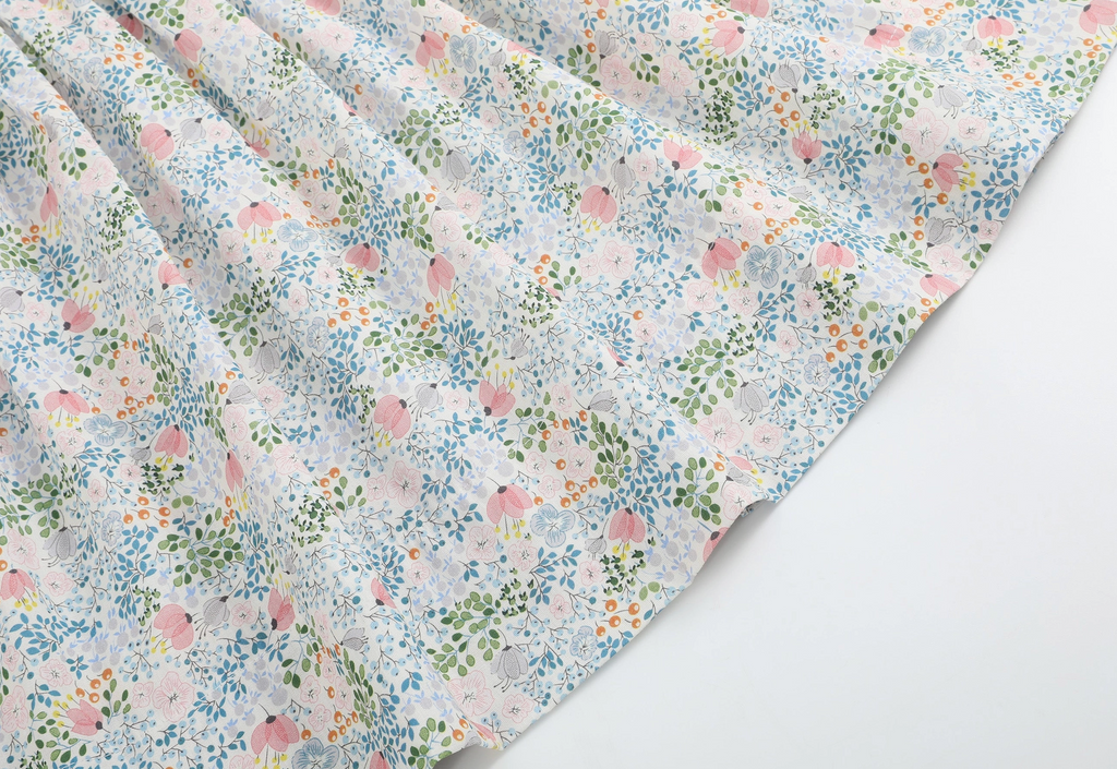 Pink Floral Print Smocked Flutter Dress