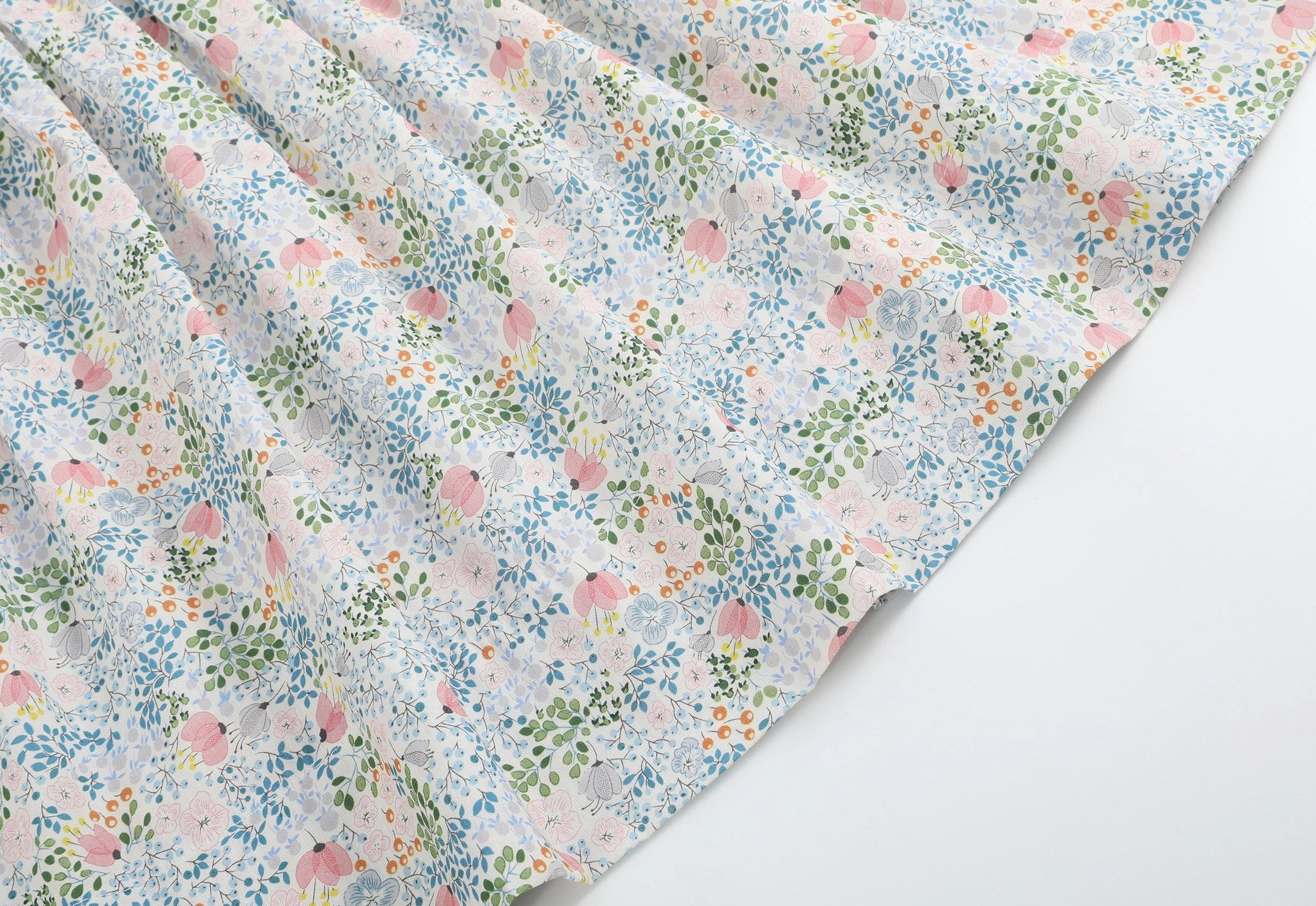 Pink Floral Print Smocked Flutter Dress